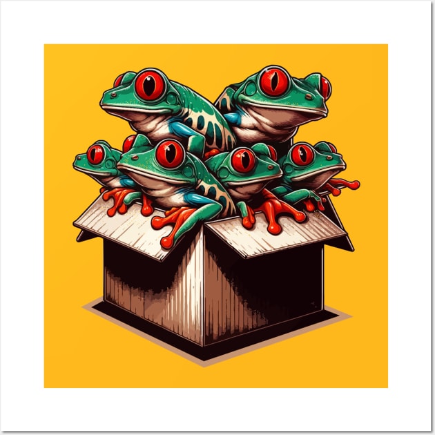 Red eye frogs inside an open box Wall Art by Art_Boys